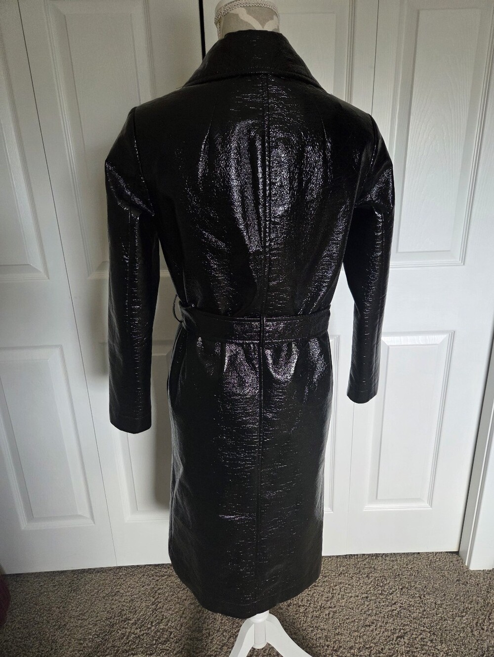 Topshop Faux Leather Trench - Picture 6 of 10